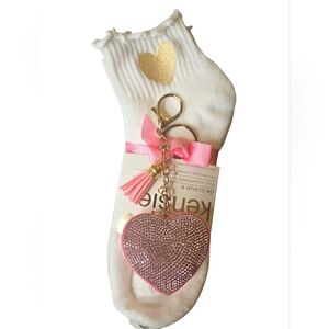 Cushioned Quarter Socks With Bag Charm 5 Pairs